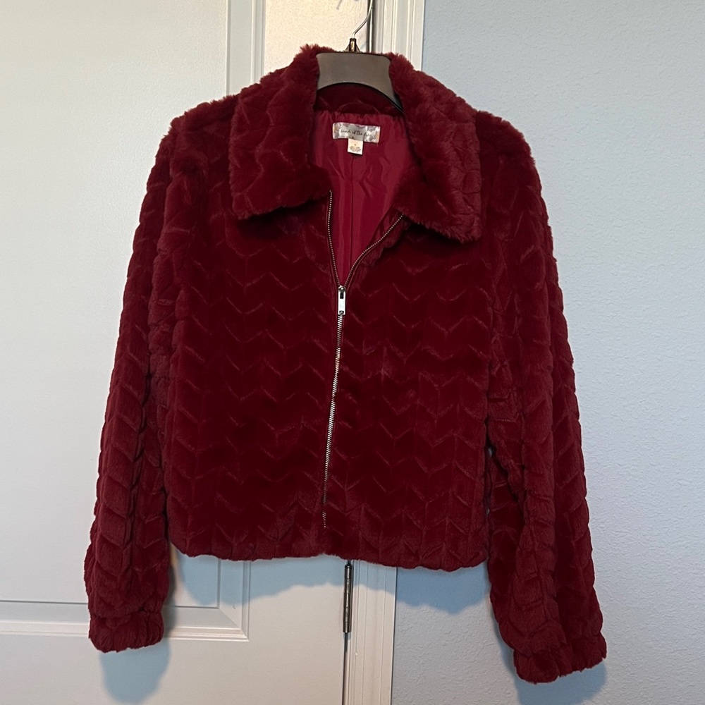 Maroon Teddy Jacket